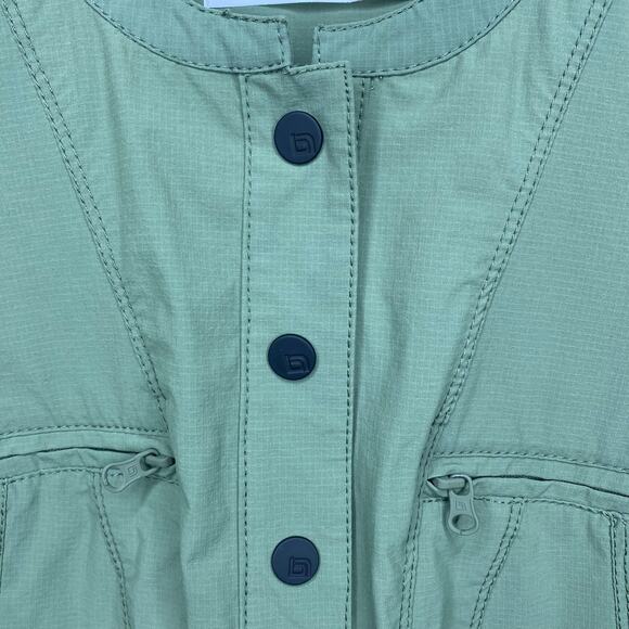 BLANC NOIR Caravan Short Sleeve Button Up Romper Army Green Size Small - Picture 14 of 14